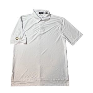 Byron Nelson Polo Mens XL White DriWay Performance PGA Golf Short Sleeve Striped